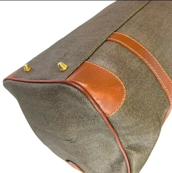 Vintage Fendi Brown Leather and PVC Boston Bag - Picture 5 of 16